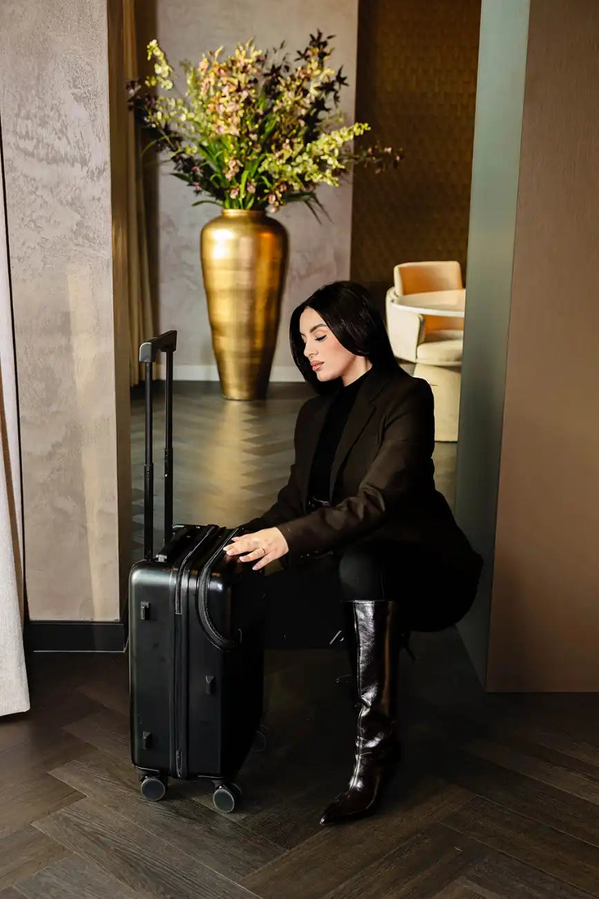 Front open suitcase