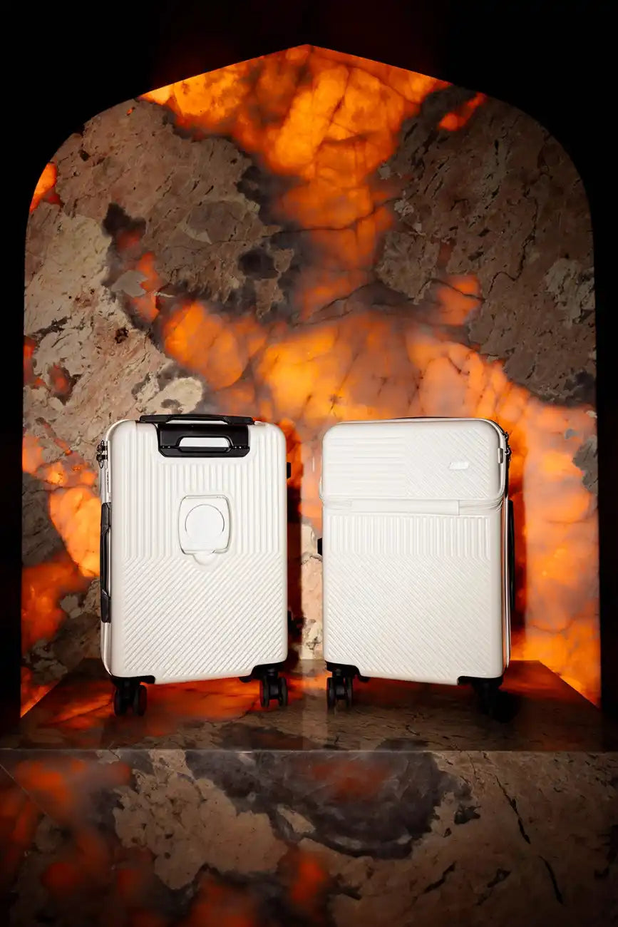 Front open suitcase