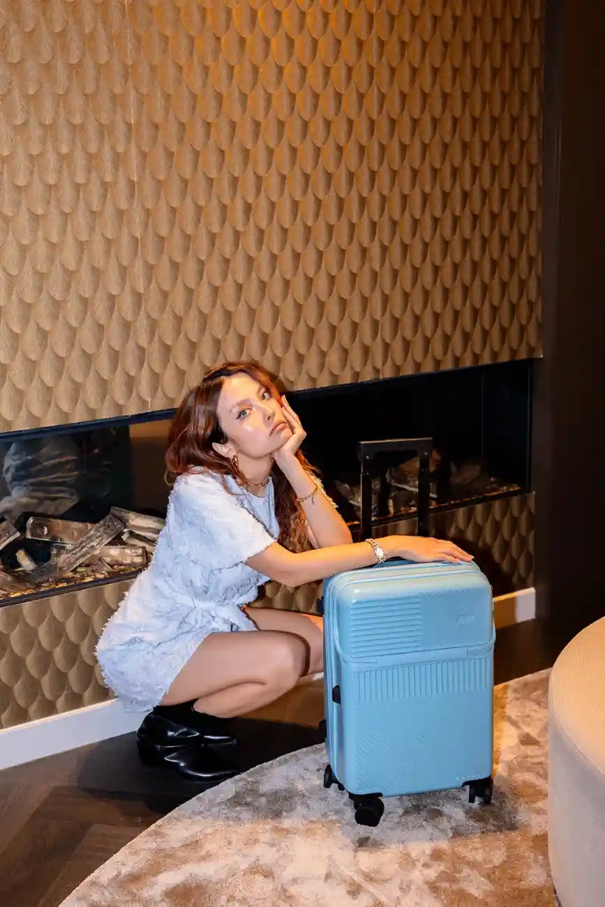 Front open suitcase