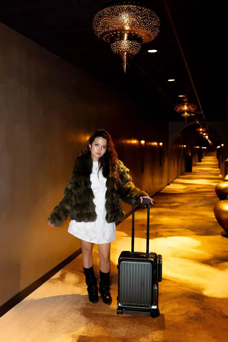 Front open suitcase